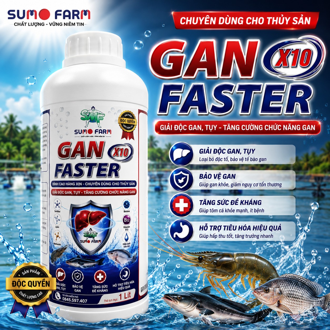 Thức ăn bổ sung Gan Faster (1 lít)